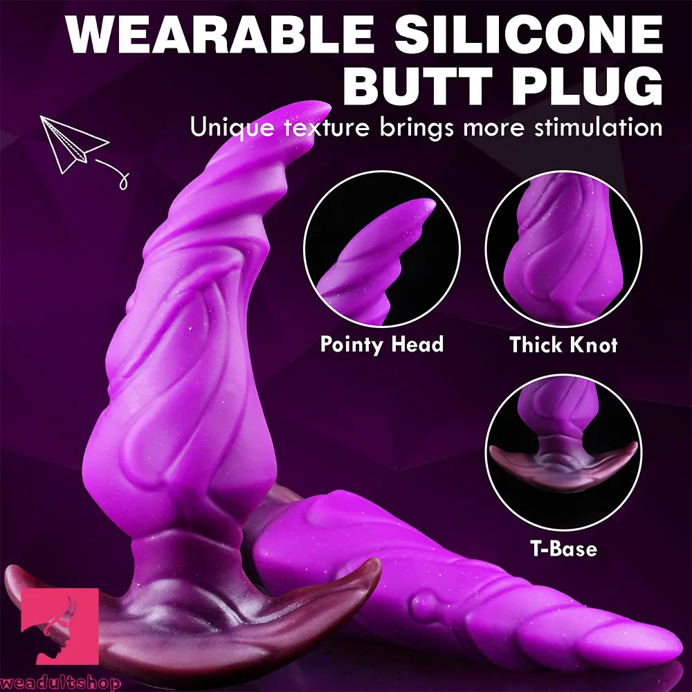 6.6in Pointy Head Thick Knot Wearable Anal Plug Dildo Adult Playtime