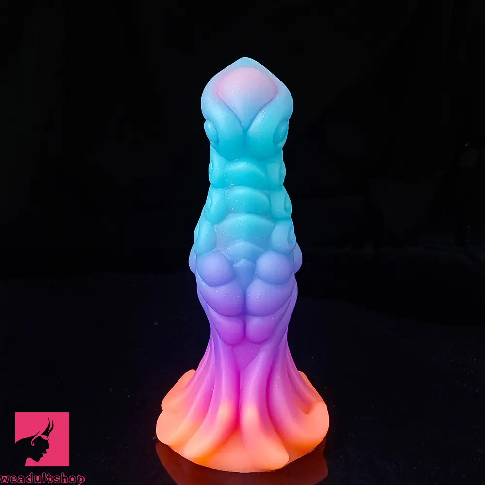 7.87in Monster Knot Luminous Dildo With Ribs Adult Sex Masturbator