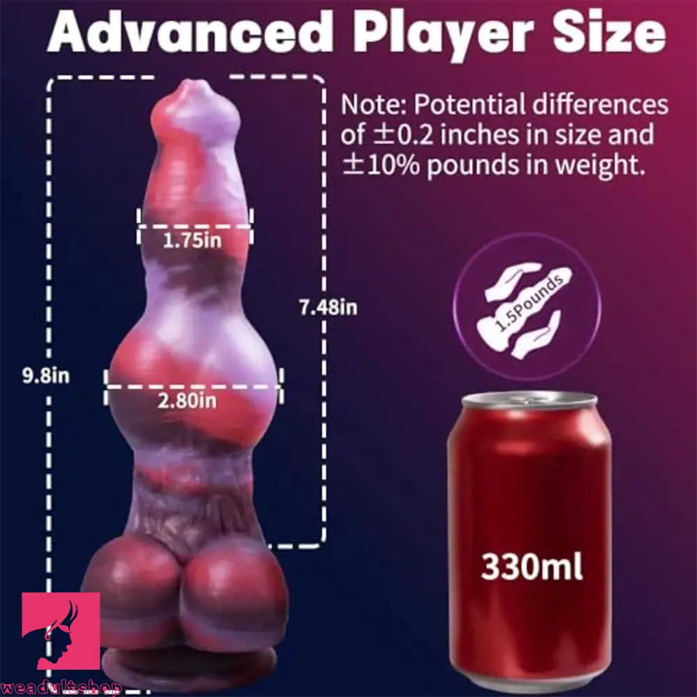 9.8in Monster Dog 2 Big Knots Silicone Soft Big Skintouching Animal Dildo