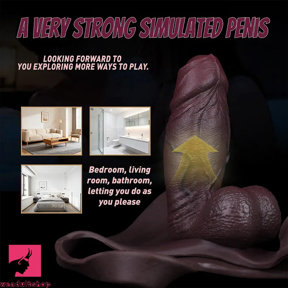 7.08in Uncut Real Texture Soft Silicone Hollow Strap on Dildo Toy Panty