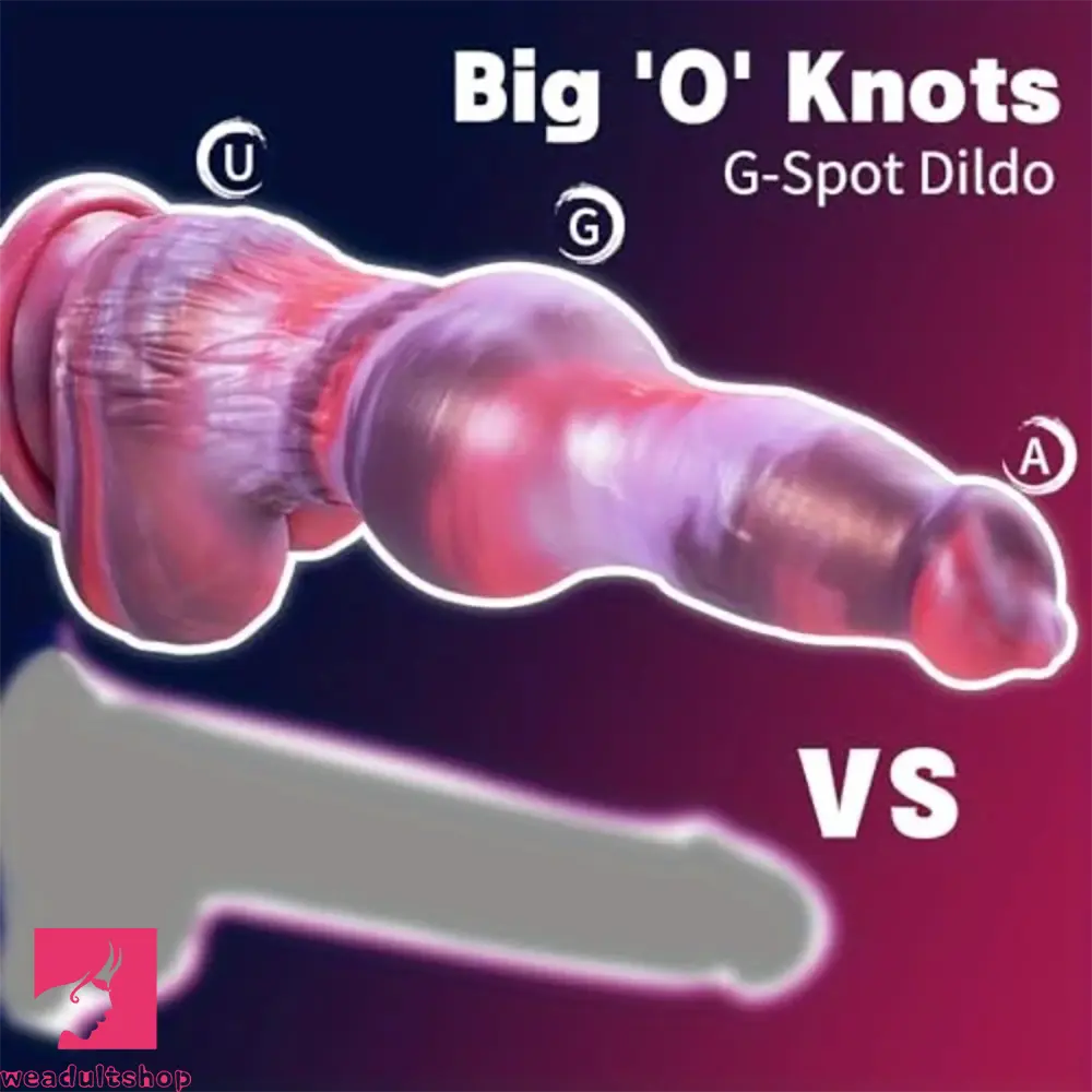 9.8in Monster Dog 2 Big Knots Silicone Soft Big Skintouching Animal Dildo