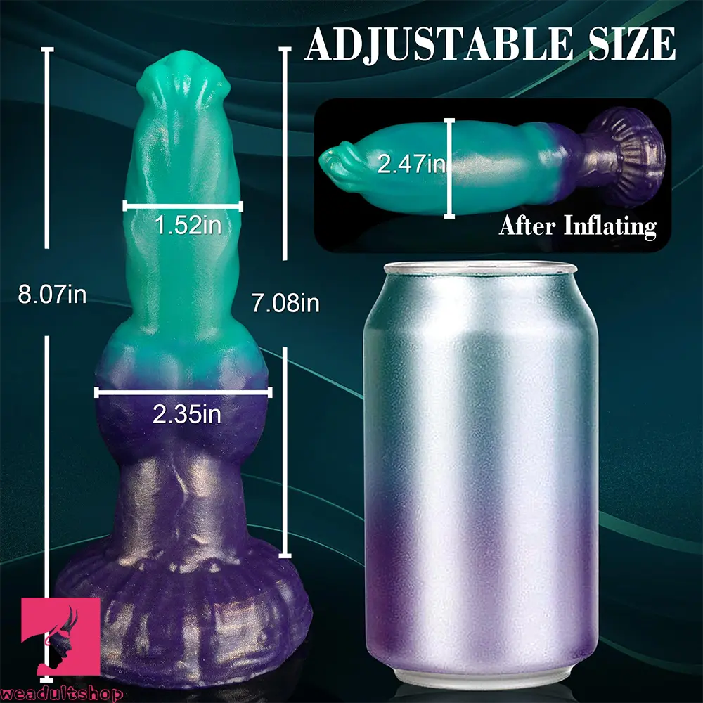 8.07in Knot Fantasy Inflatable Dildo With Suction Cup Cock Masturbator