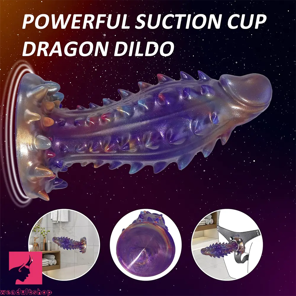 7.4in Spiked Monster Fantasy Silicone Dildo Adult Sex Tool For Feeling