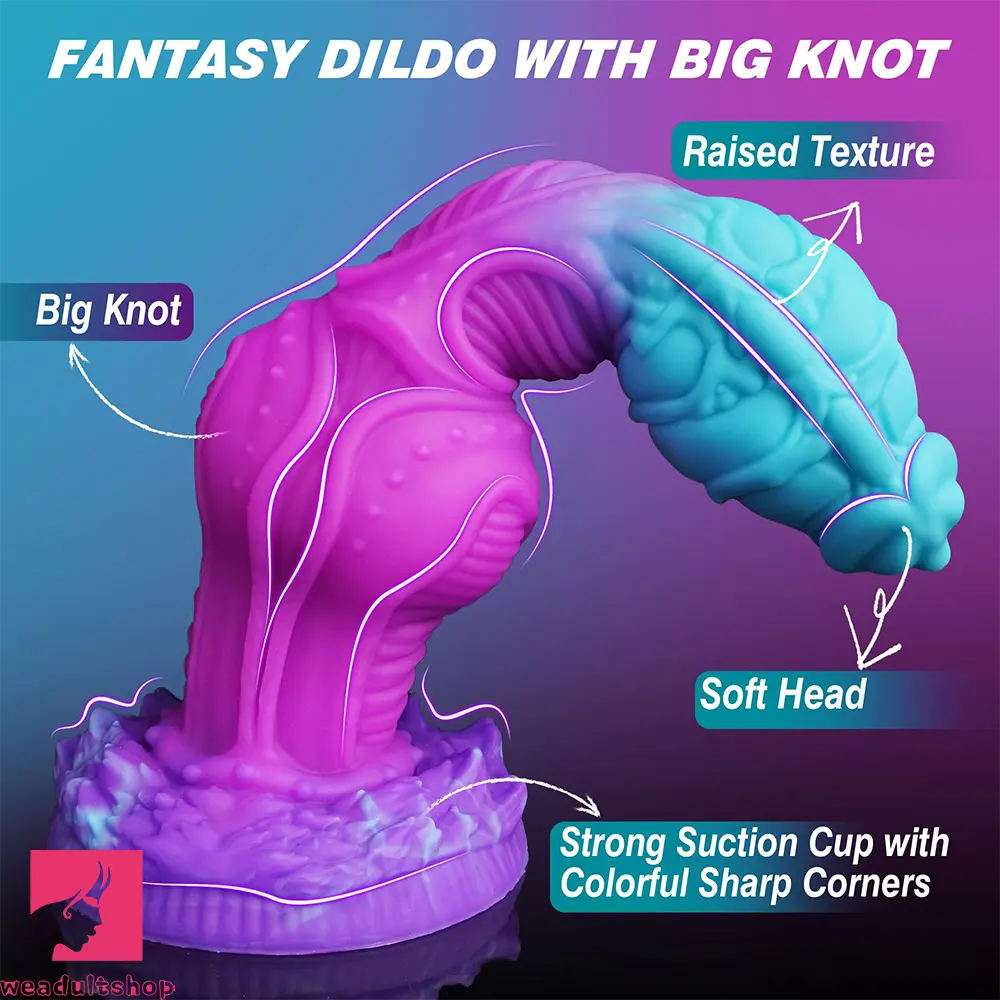 8.8in Fantasy Knot Monster Soft Cock Manual Masturbation Anal Dildo