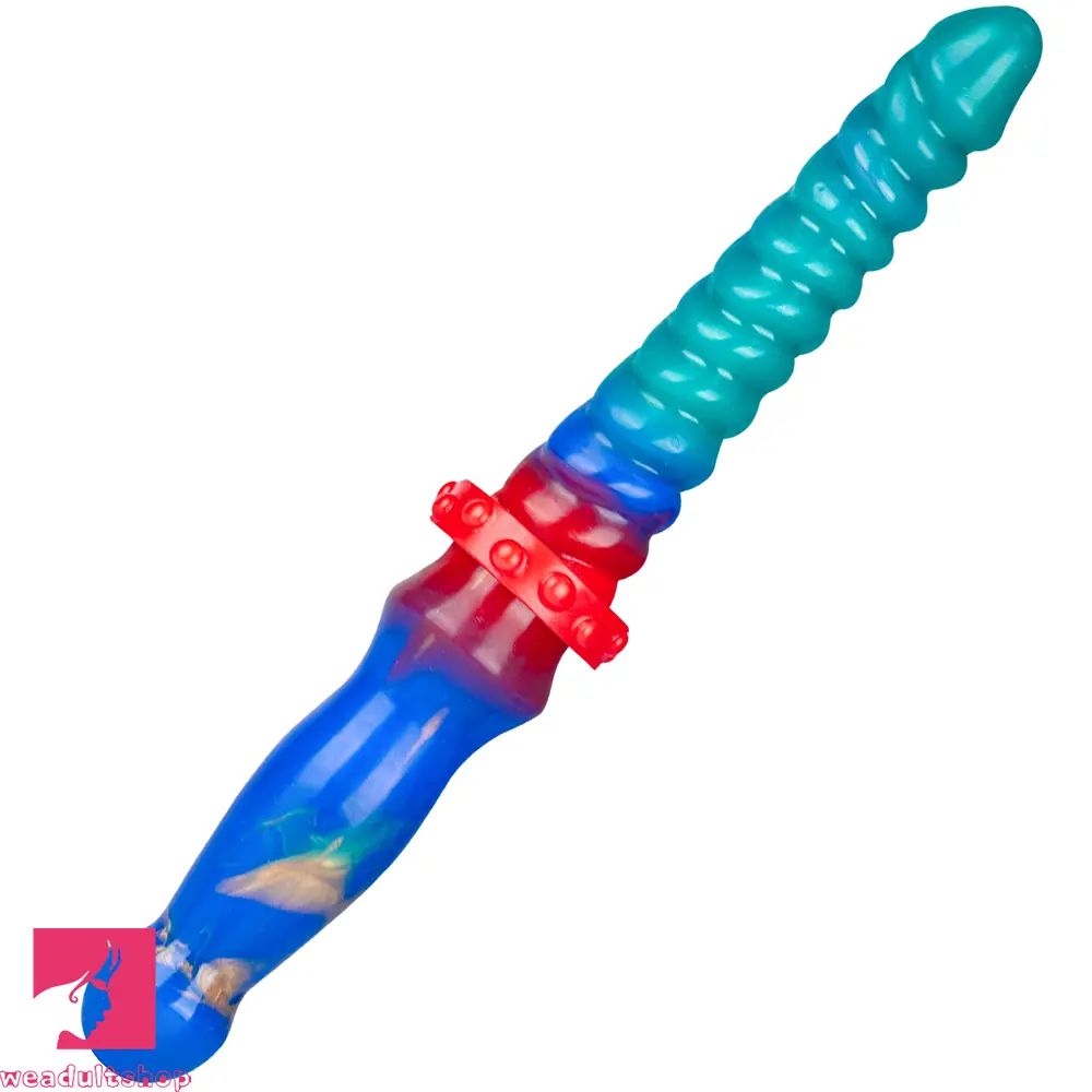 13.97in Dual Heads Silicone Big Long Knot Dildo Pleasure Feeling Toy