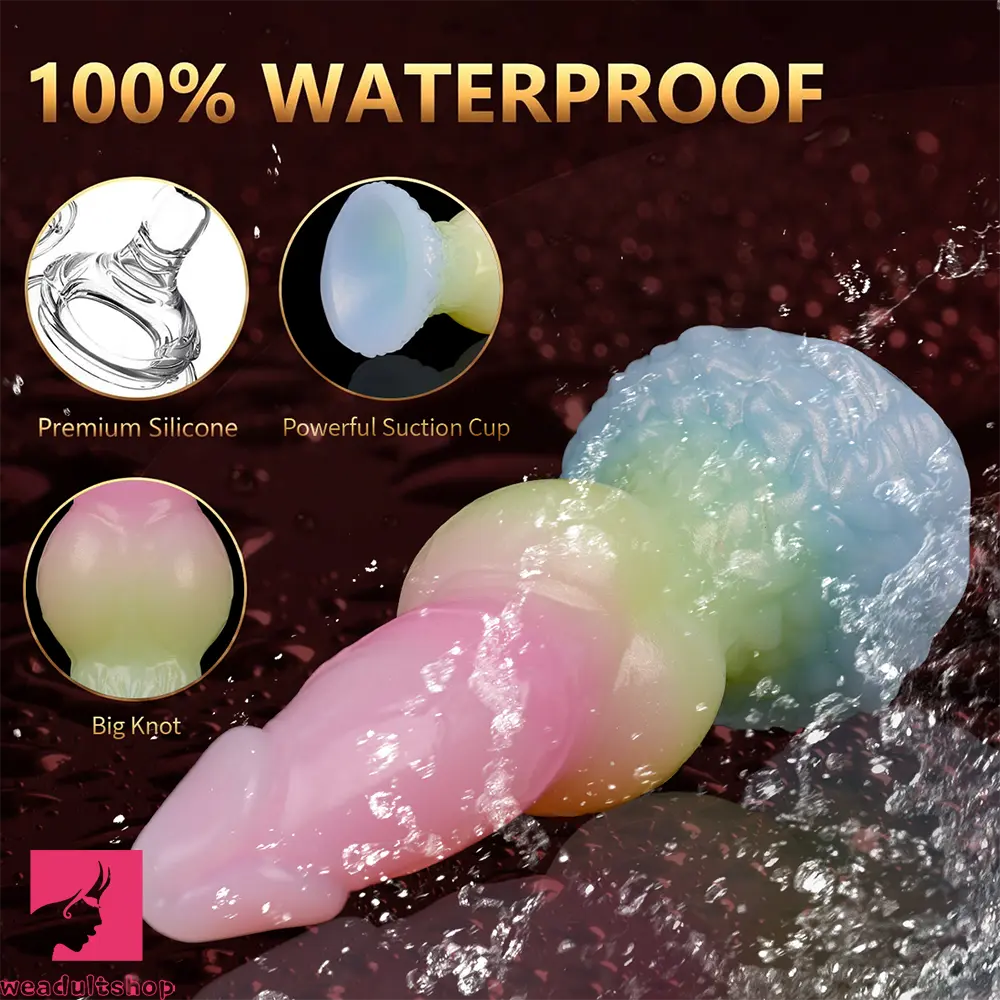 7.28in Dog Knot Silicone Soft Dildo Female Pleasure Sex Toy For Penis