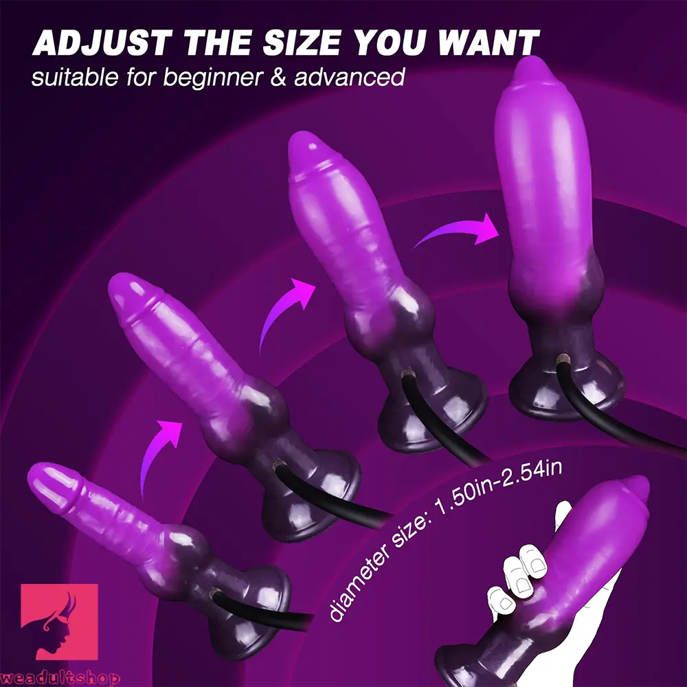 7.75in Big O Knot Silicone Inflatable Dildo Adult Gay Lesbian Cock Toy