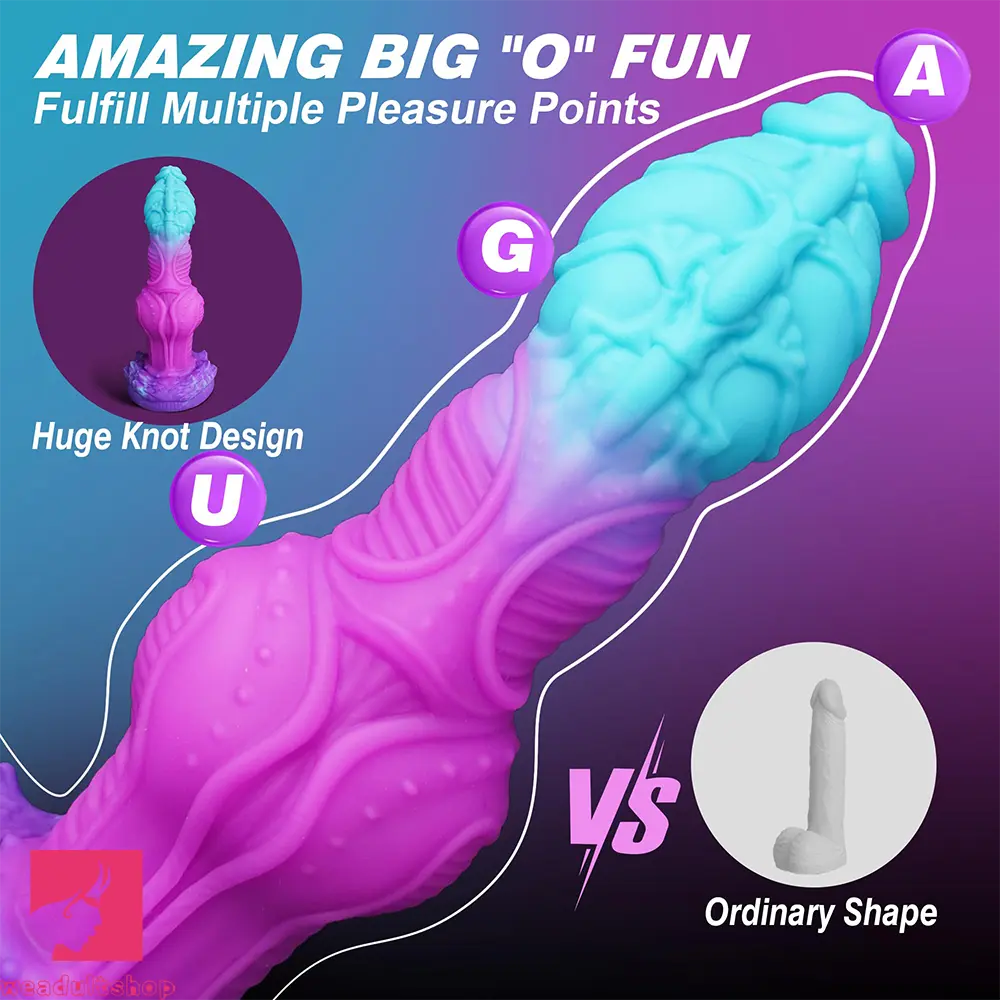 8.8in Fantasy Knot Monster Soft Cock Manual Masturbation Anal Dildo