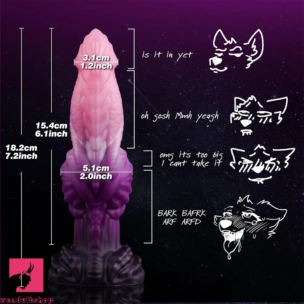 7.2in Fantasy Monster Silicone Dildo Self-Retreative Sexual Cock Toy