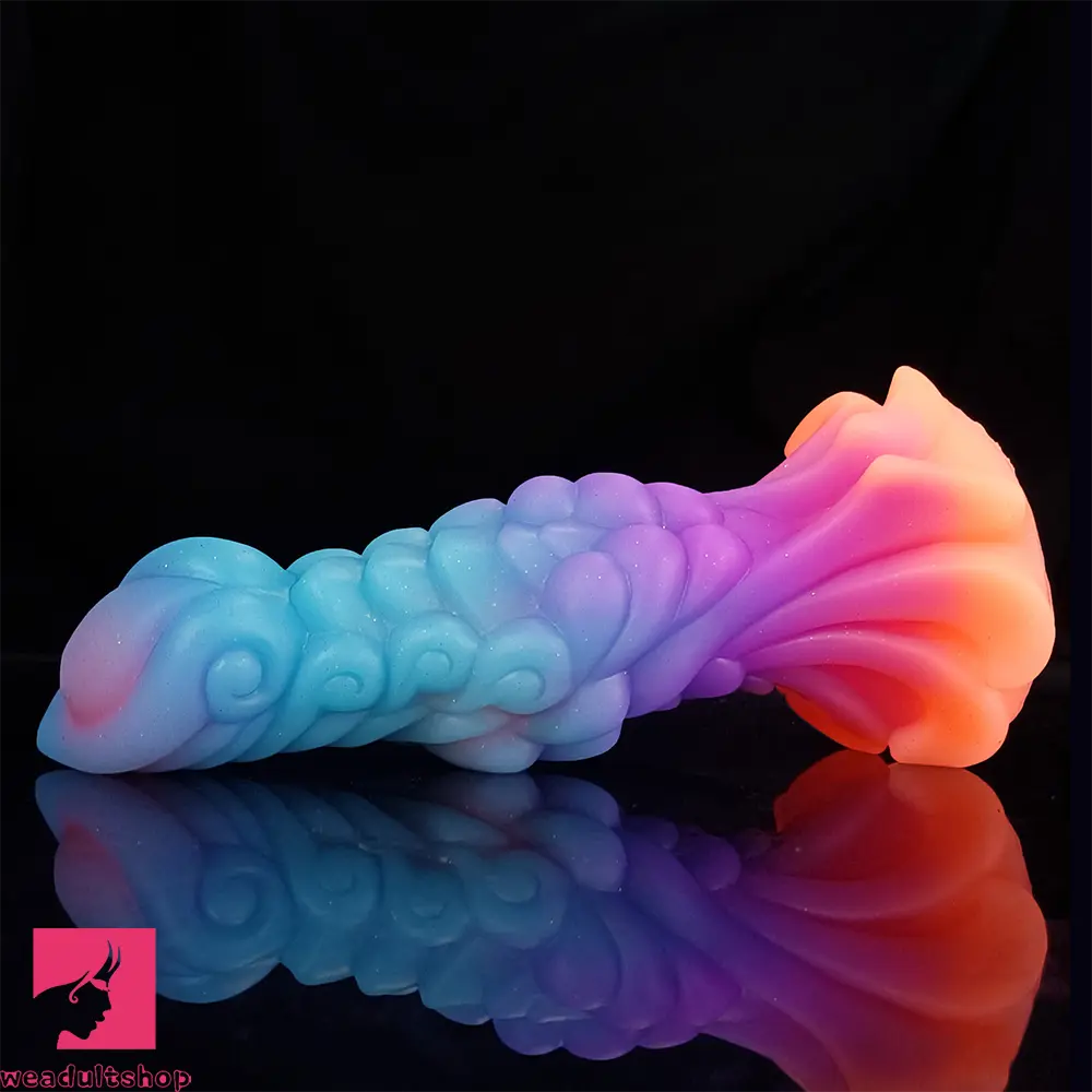 7.87in Monster Knot Luminous Dildo With Ribs Adult Sex Masturbator