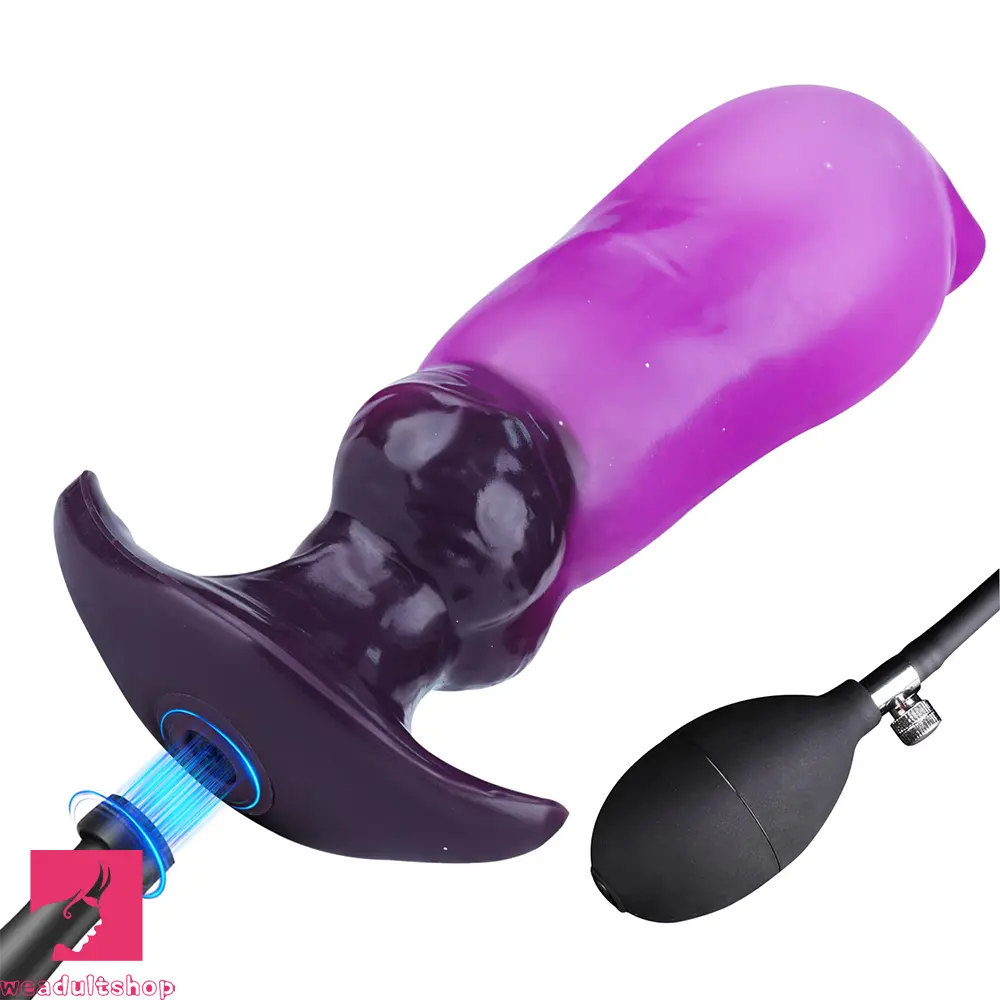 6.7in Magnetic Inflatable Knot Silicone Dildo G-spot Sex Toy For Penis