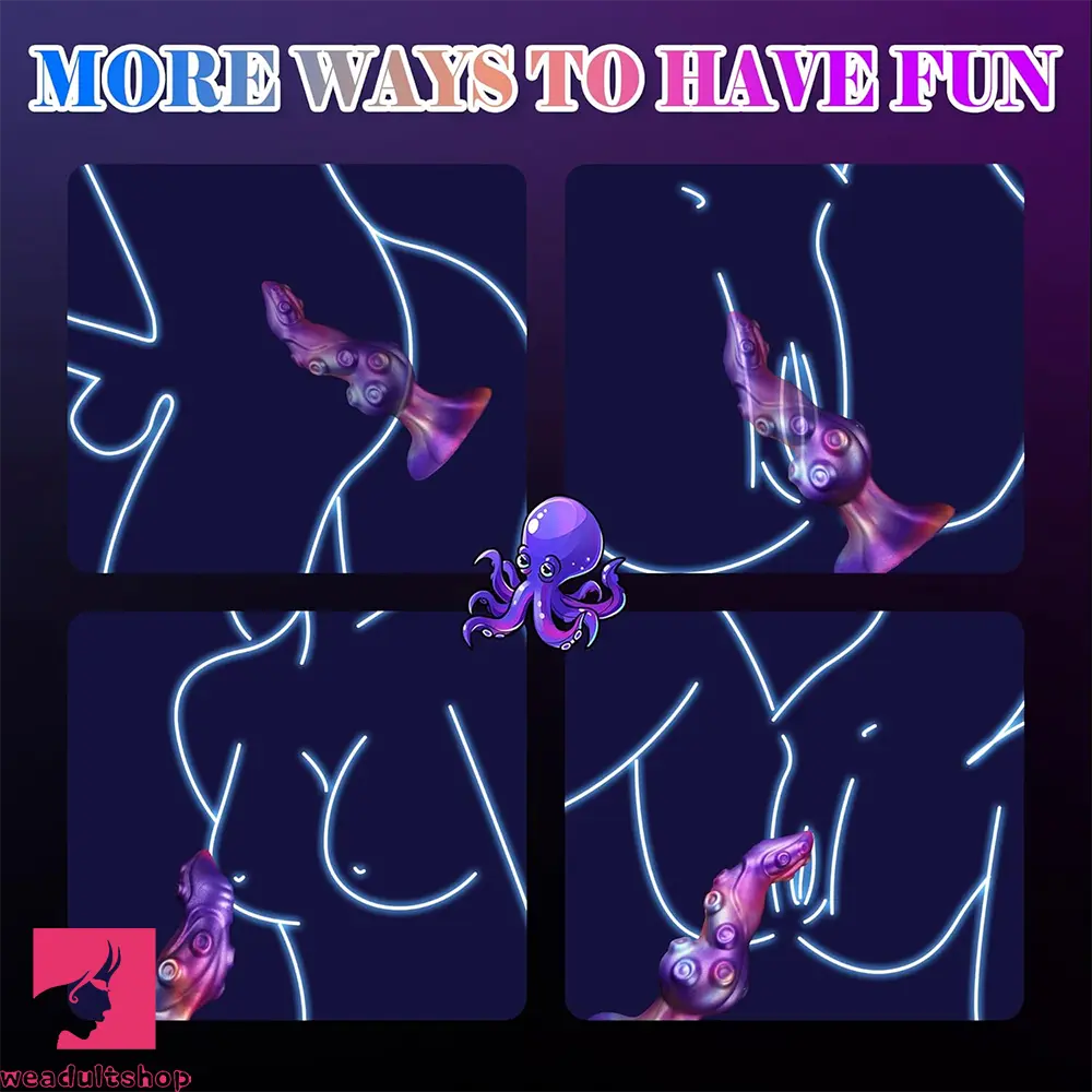 8.53in Fantasy Knot Tentacle Curved Head Silicone Dildo Prostate Feeling