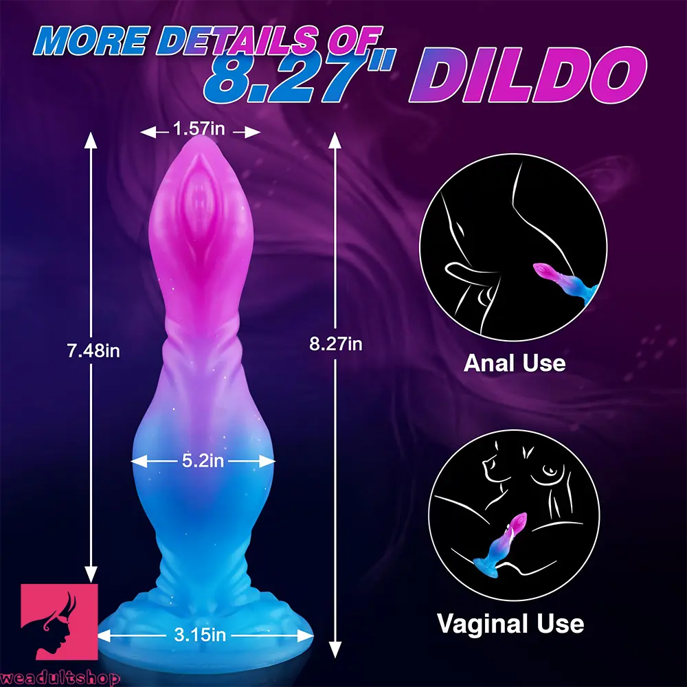 8.27in Monster Silicone Creature Knot Dildo For Hands-free Play Playtime