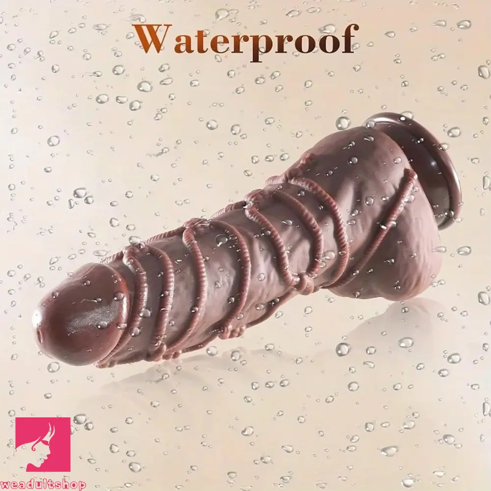 10.75in Thick Odd Fantasy Big Silicone Soft Dildo With BDSM Hemp Rope