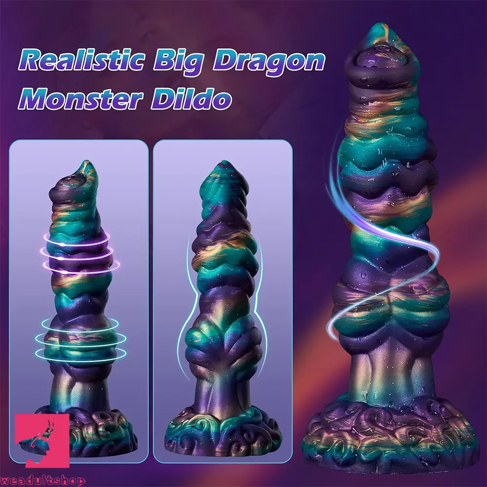 10.3in Monster Knot Thrusting Vibrating Fantasy Odd Stretching Cock Dildo