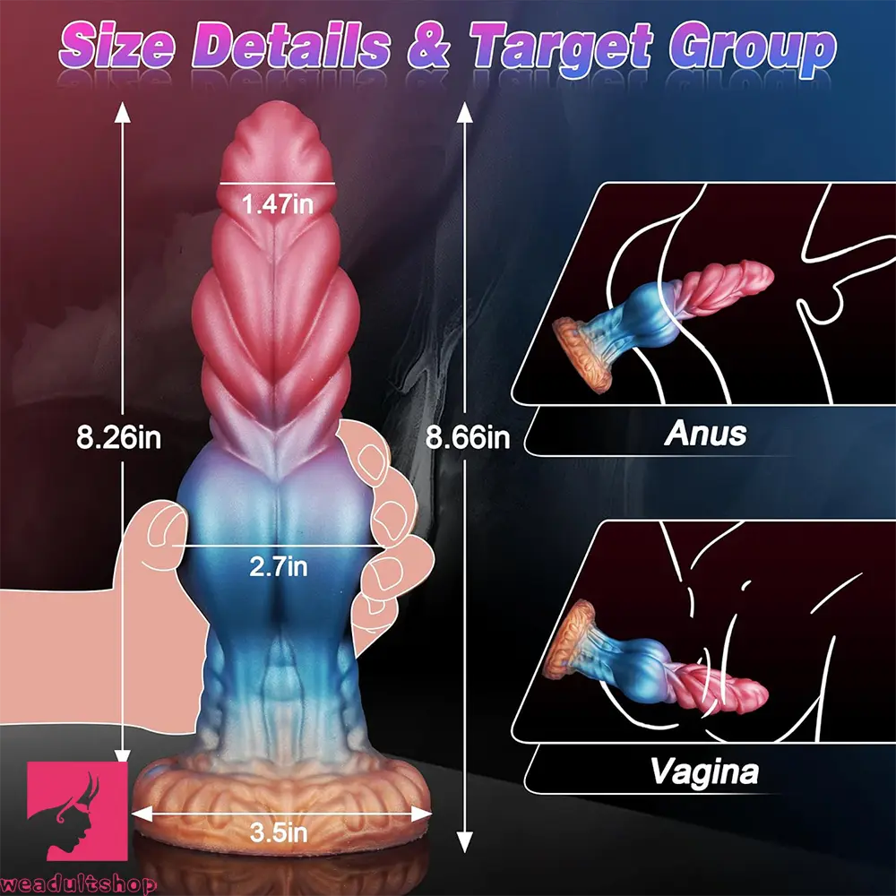 8.66in Big Knot Silicone Fantasy Dildo For Lifelike G-Spot Sex Stimulation
