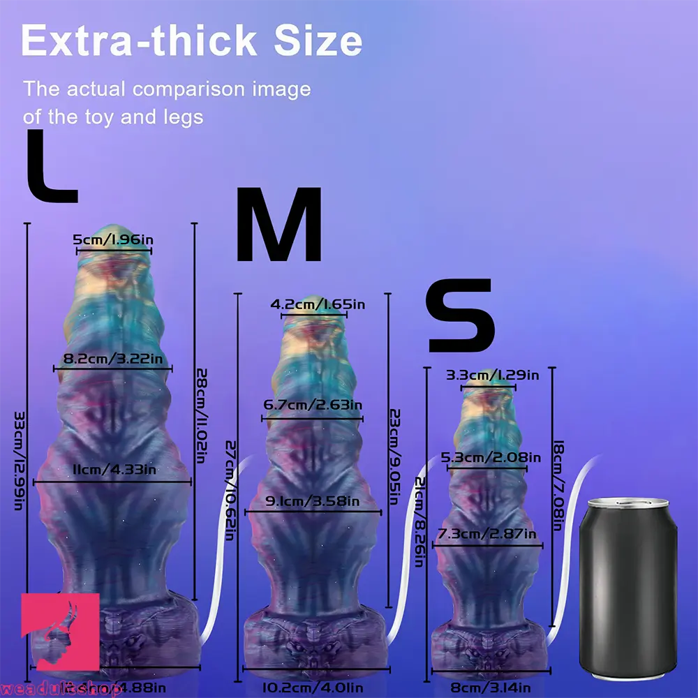 8.26in 10.62in 12.99in Monster Knotted Silicone Big Soft Cumming Dildo