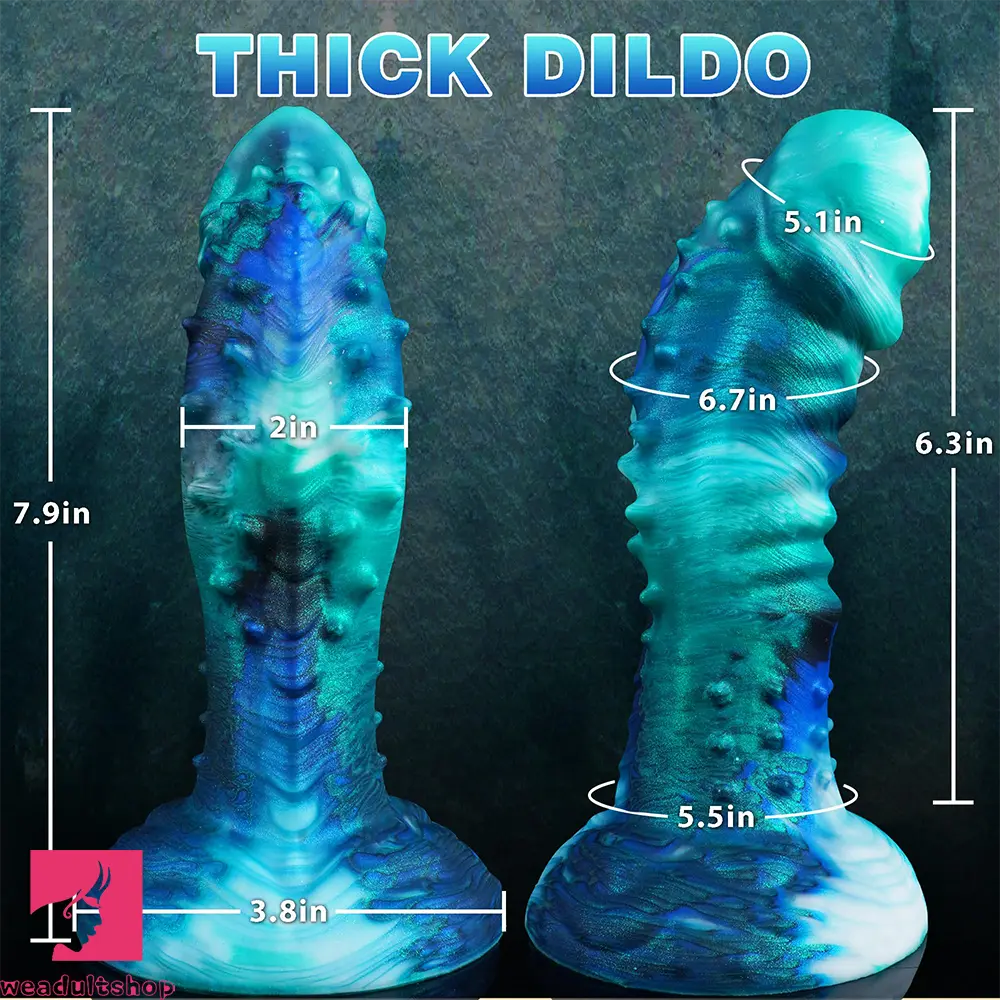 7.9in Spiked Monster Silicone Soft Dildo Pleasure Toy Anal Masturbator