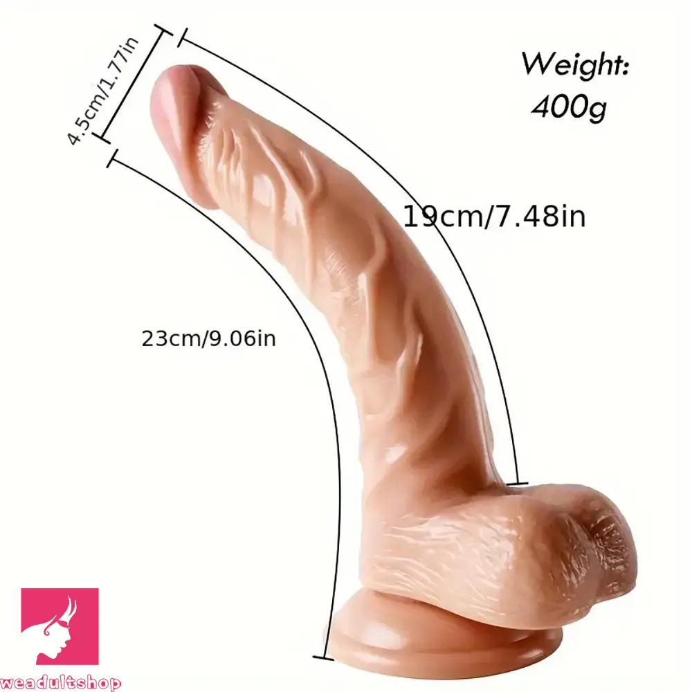 9.06in Curved Big Real Dildo With Suction Cup G-spot Anal Sex Toy Weadultshop