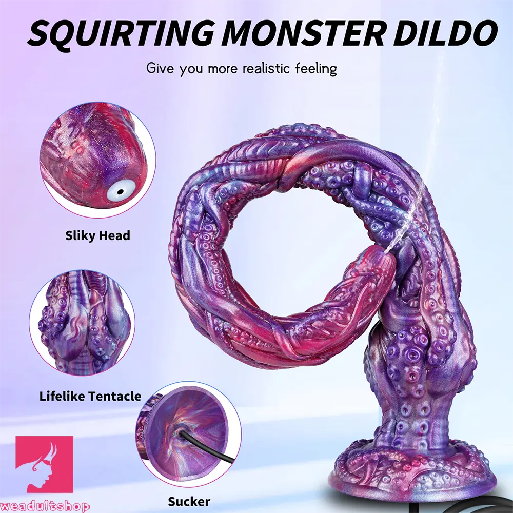 19.88in Huge Long Squirting Tentacle Monster Silicone Fantasy Odd Dildo