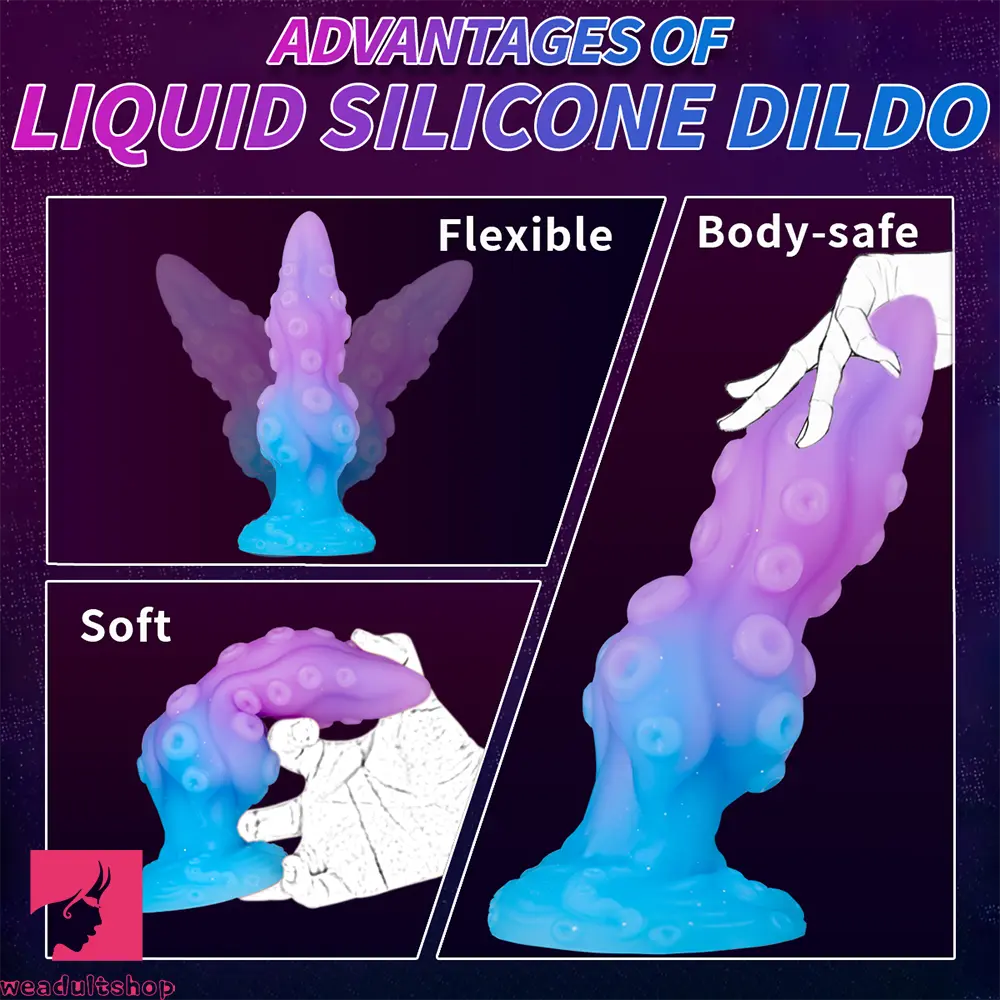 8.26in Fantasy Monster Tentacle Knot Silicone Soft Dildo For Feeling Adult