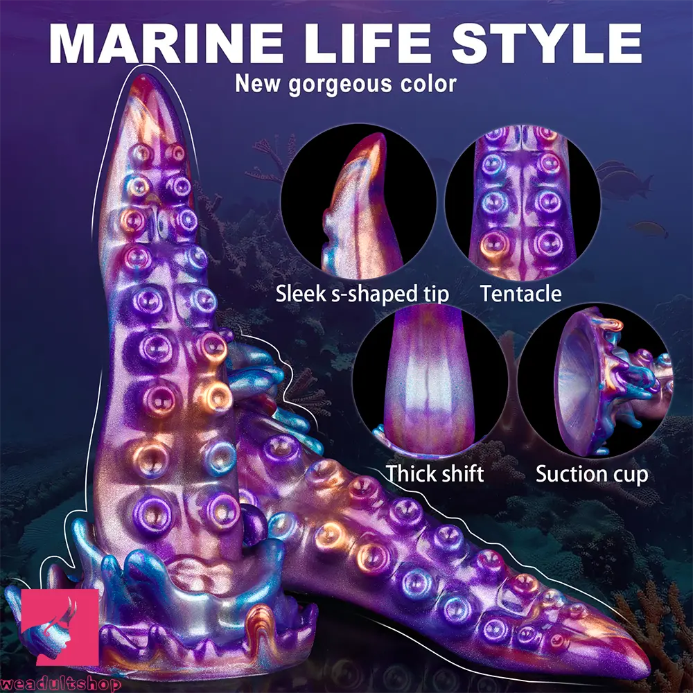 7.48in Tentacle Monster Silicone Dildo Hands-Free Play For Dilator