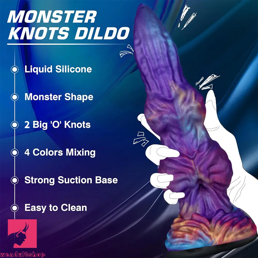 9.05in Monster Knot Silicone Big Dildo Couple Sex Game Texture Feeling
