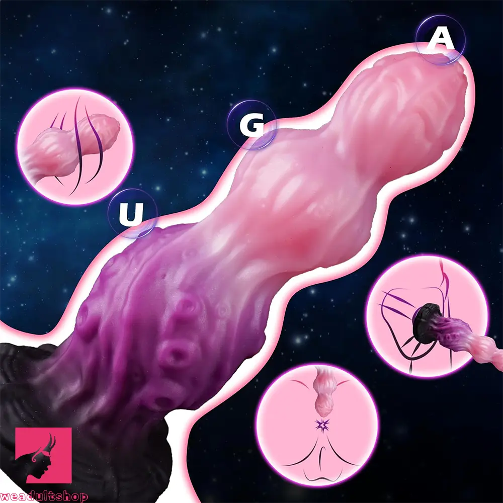 7.87in Tentacle Fantasy Knot Silicone Dildo Couple Intimacy Game Cock