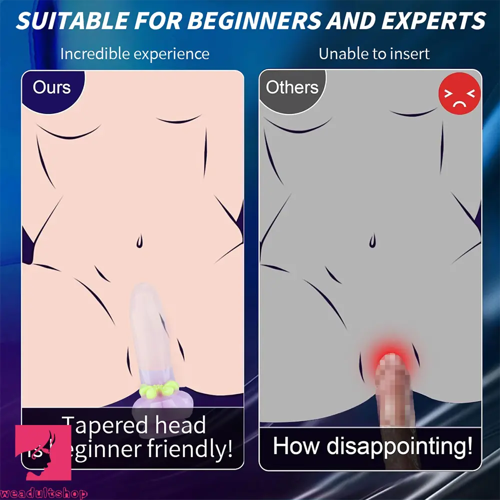 7.28in Silicone Fantasy Soft Dildo Hand-Free Adult Sex Toy For Pleasure