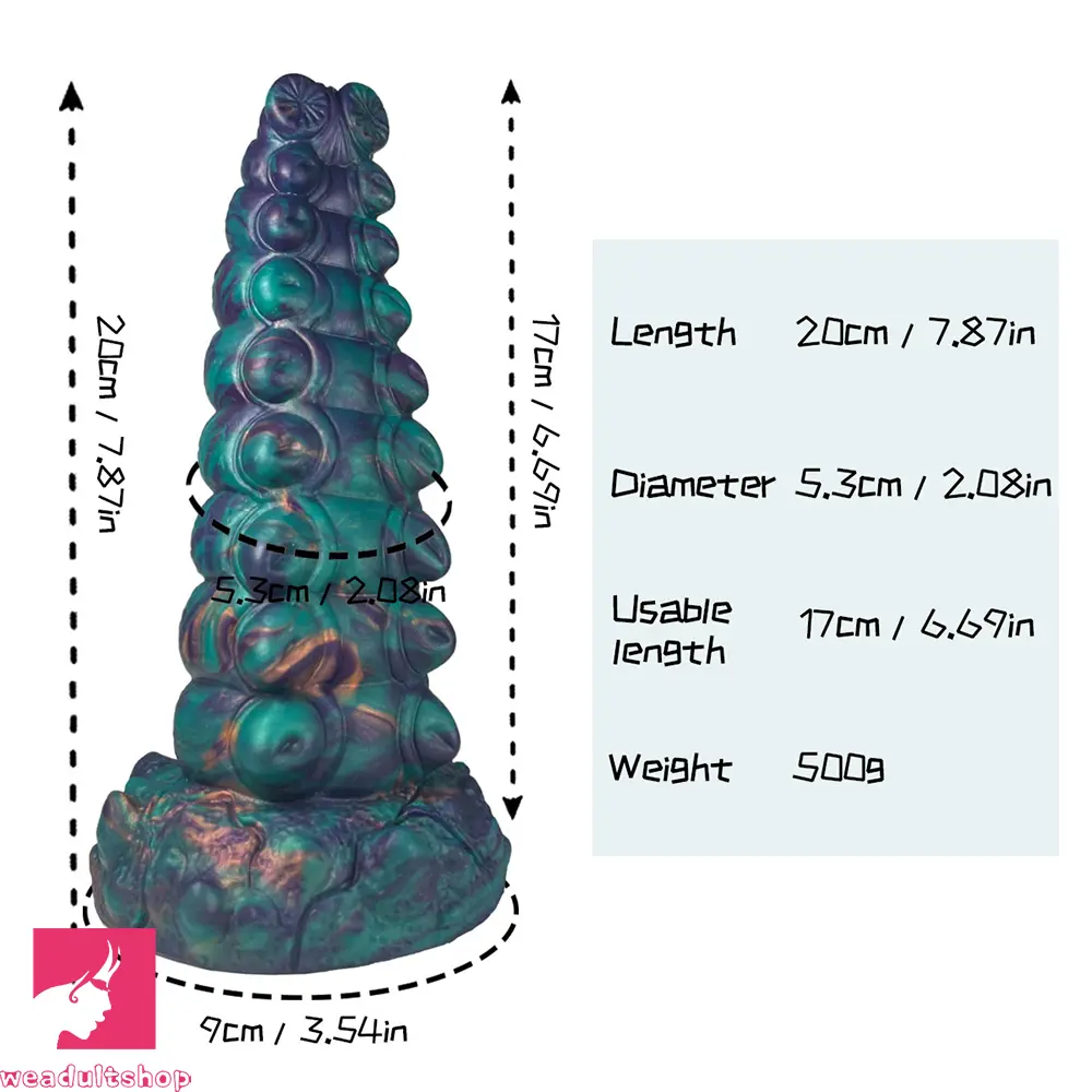 7.87in Tentacle Caterpillar Penis Fantasy Silicone Soft Dildo For Massage
