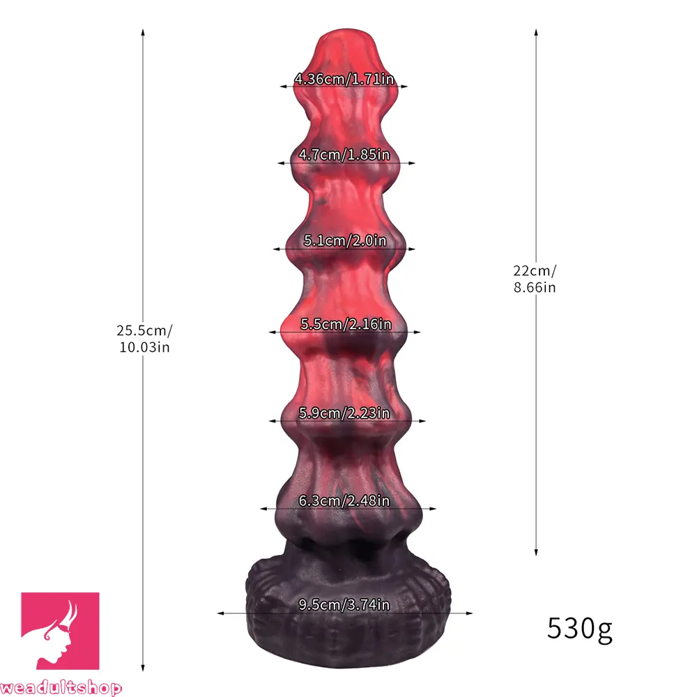 10.04in Monster Silicone Big Odd Dildo Anal Clit Expansion Sex Cock