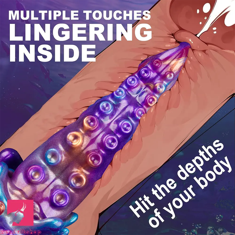 7.48in Tentacle Monster Silicone Dildo Hands-Free Play For Dilator
