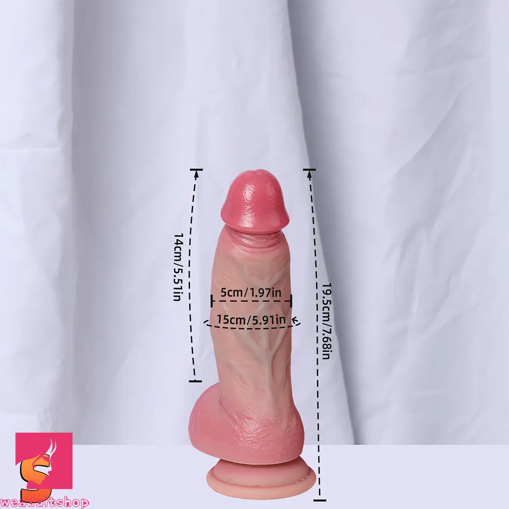 7.68in 9.06in 11.61in Dual Density Silicone Big Soft Dildo Lifelike Cock