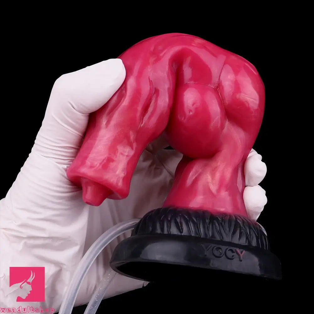 8.11in Dog Knot Silicone Soft Big Ejaculating Dildo G-Spot Stimulato Cock