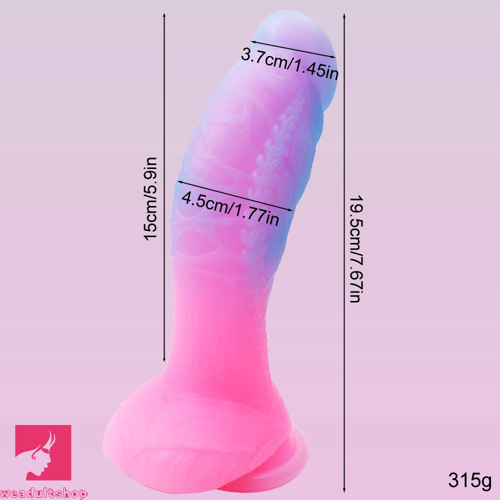 7.67in Luminous Silicone Soft Dragon Dildo For Women Penis Masturbation