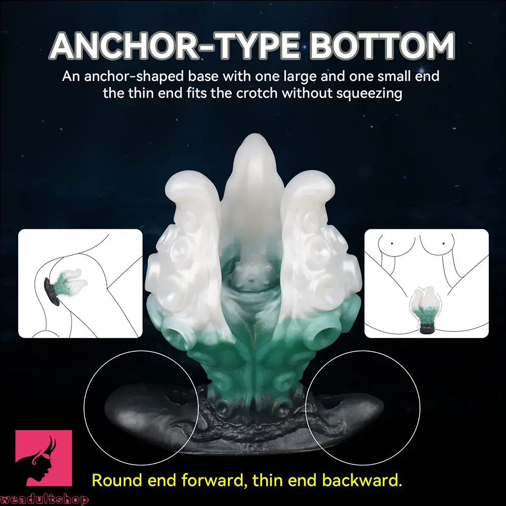 4.25in 5.15in 6.22in Odd Anchor Strap on Vibrating Mouth Gag Tentacle Dildo