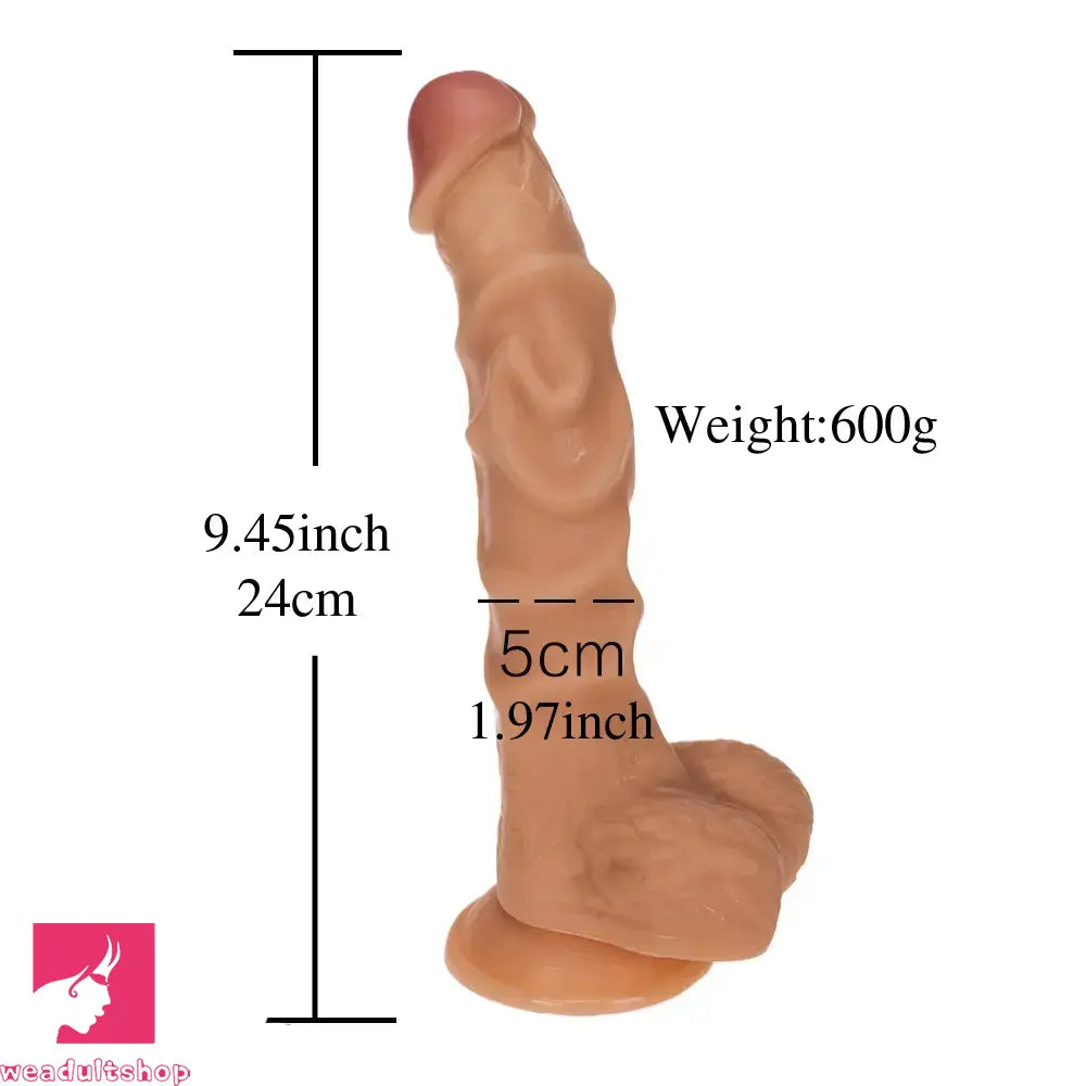 9.45in Big Real PVC Skin Dildo For Couples Sex Love With Suction Cup