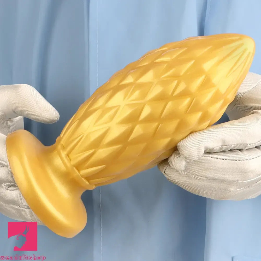7.48in Gold Silicone Soft Butt Plug Dildo For Men And Women Sexual Cock