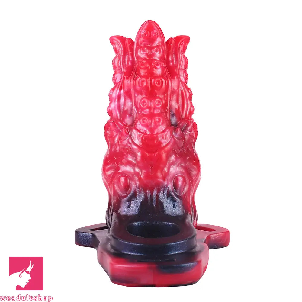 5.59in Hollow Dildo Built-in keel Vibration Remote Strapon Odd Penis Sleeve