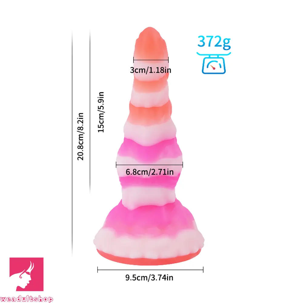 8.2in Silicone Soft Butt Plug Big Fantasy Soft Odd BDSM Dildo Cock Toy