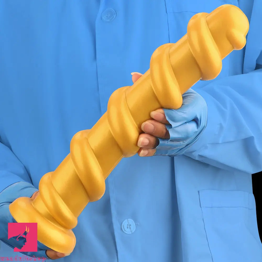 13.18in Gold Silicone Extra-long Thread Huge Dildo For Anal Pleasure