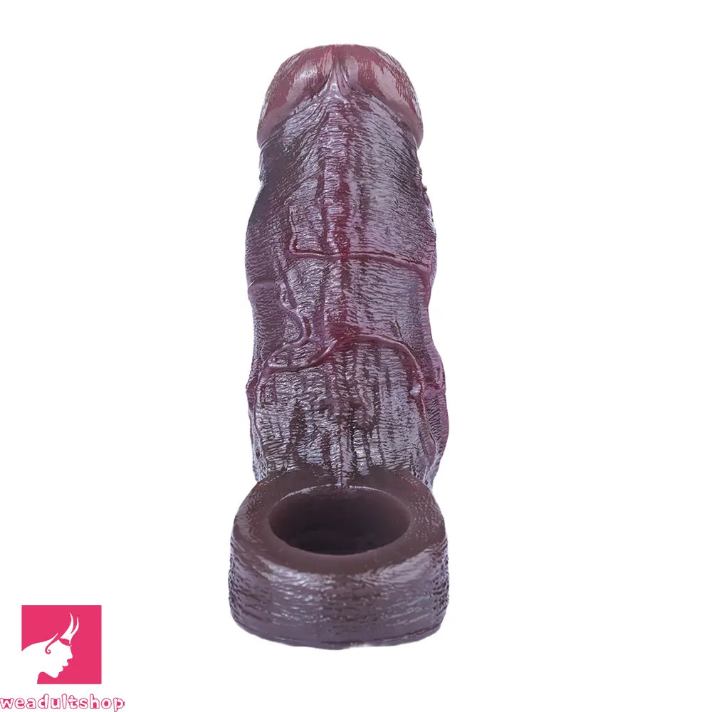 4.13in 4.8in 6.42in Real Skin Platinum Silicone Dildo Sleeve Male Cock Sex Toy