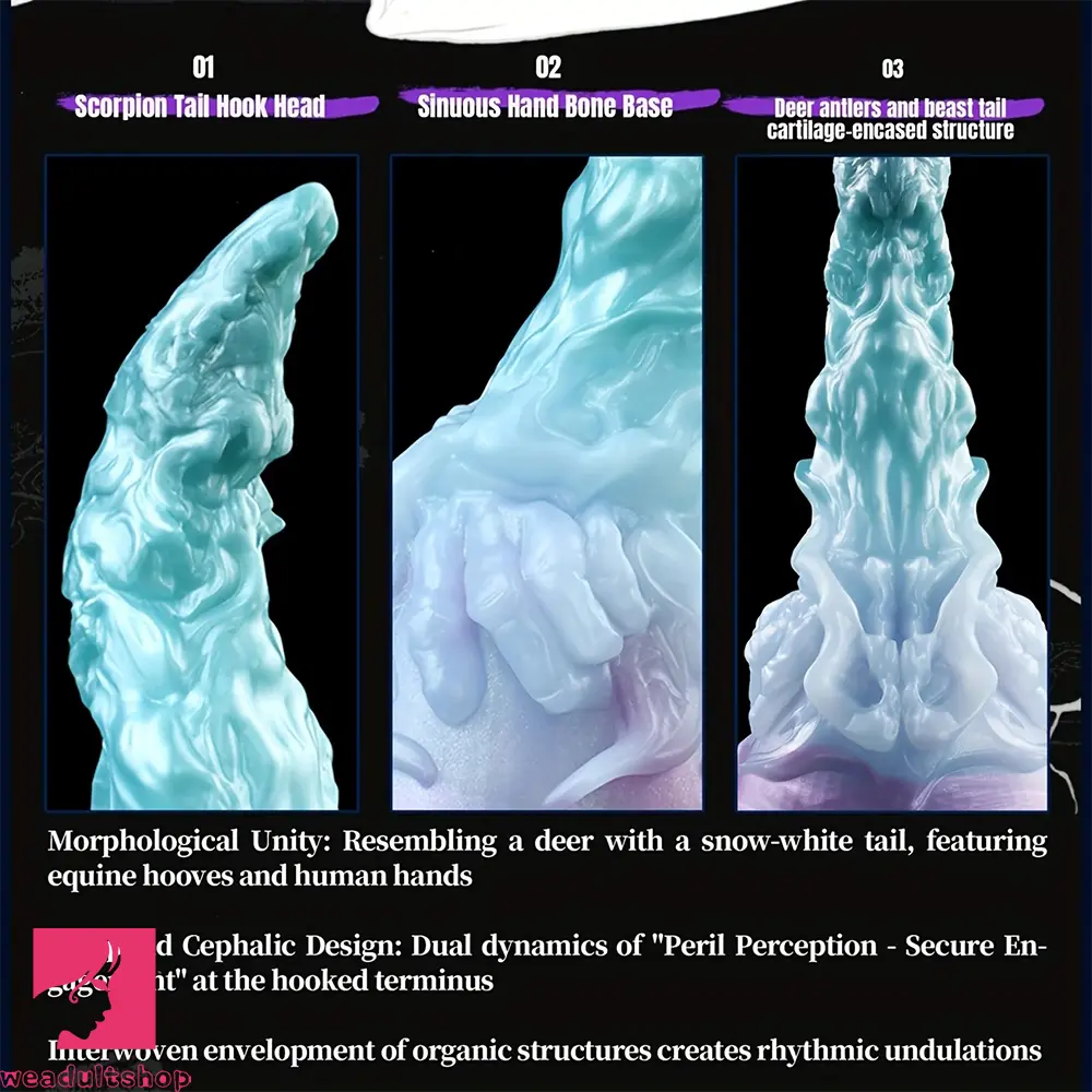 4.64in 5.82in 7in 9.44in Fantasy Odd Soft Curved Monster Creature Dildo
