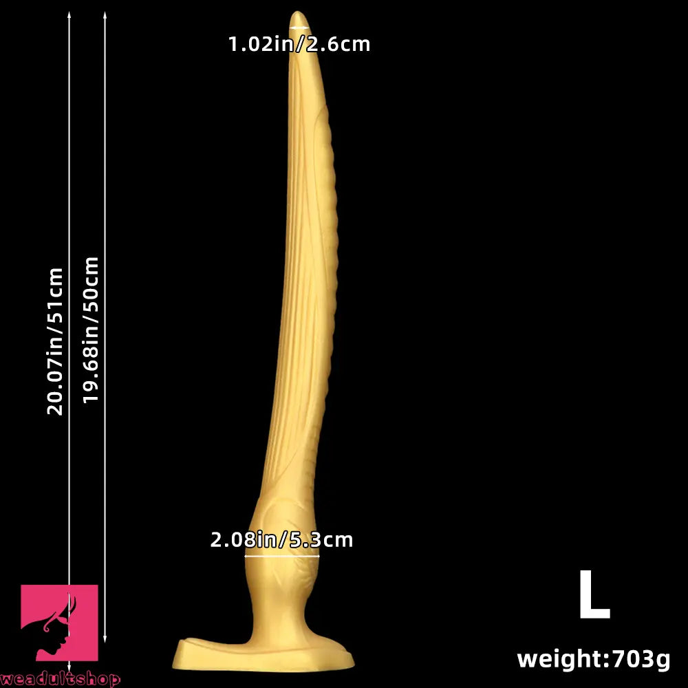 12.2in 16.14in 20.07in Gold Silicone Super Long Anal Dilator Dildo Huge Toy