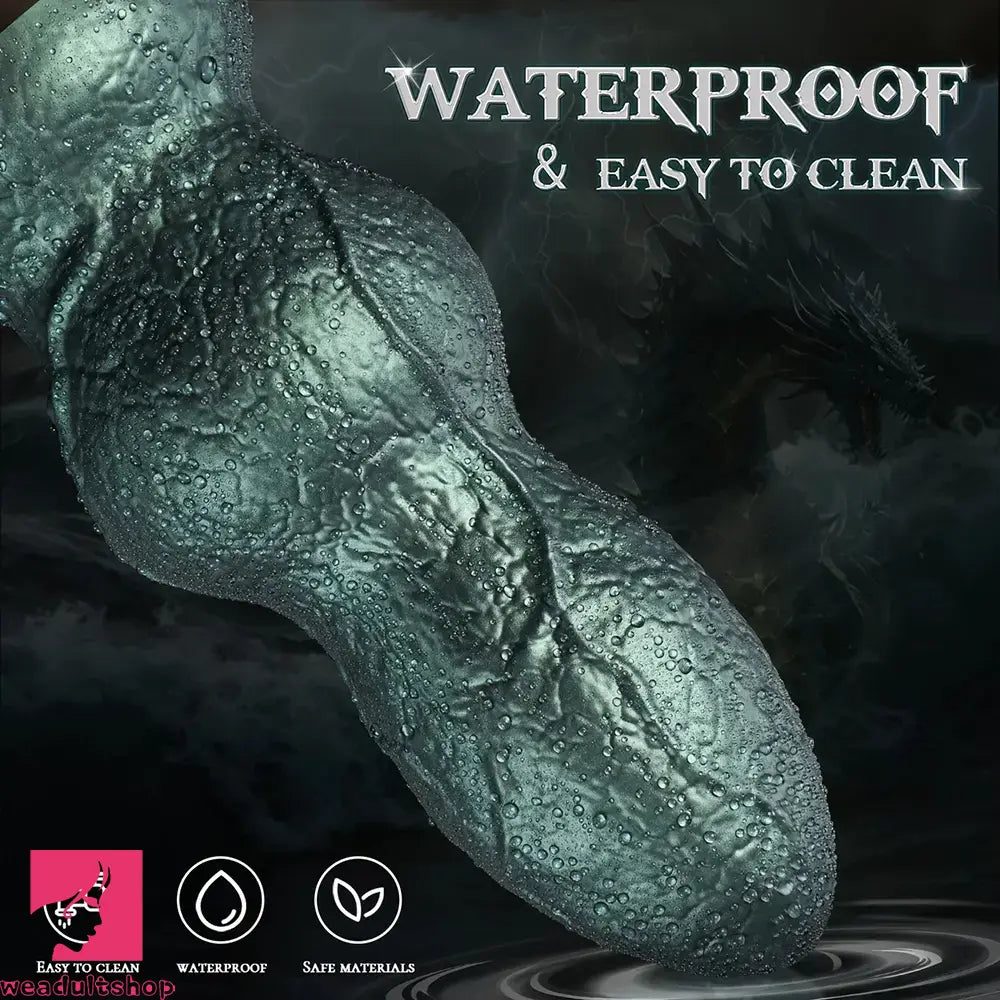 9.5in Monster Dragon Knot Silicone Soft Thick Dildo Large Butt Plug 2 Knots