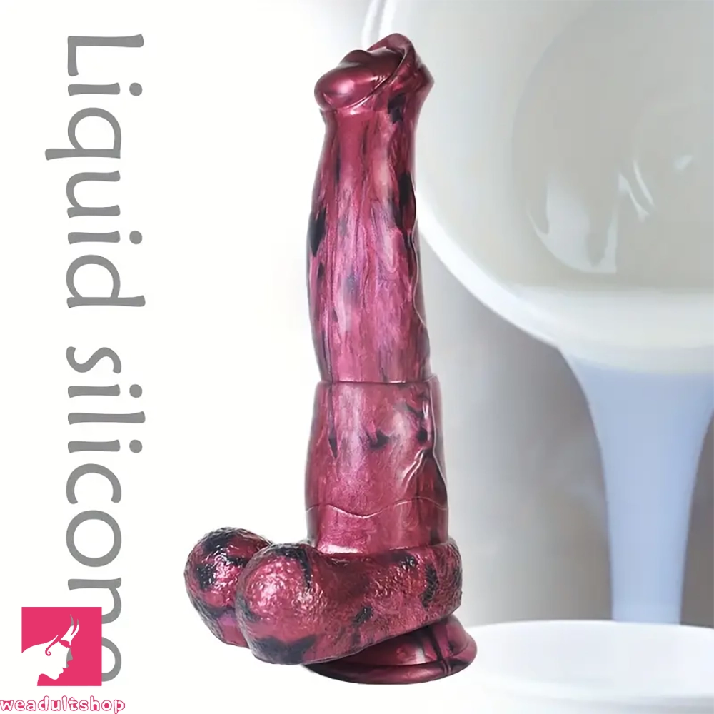 9.25in Silicone Horse Cock Animal Dildo Large Anal Dilation Masturbator