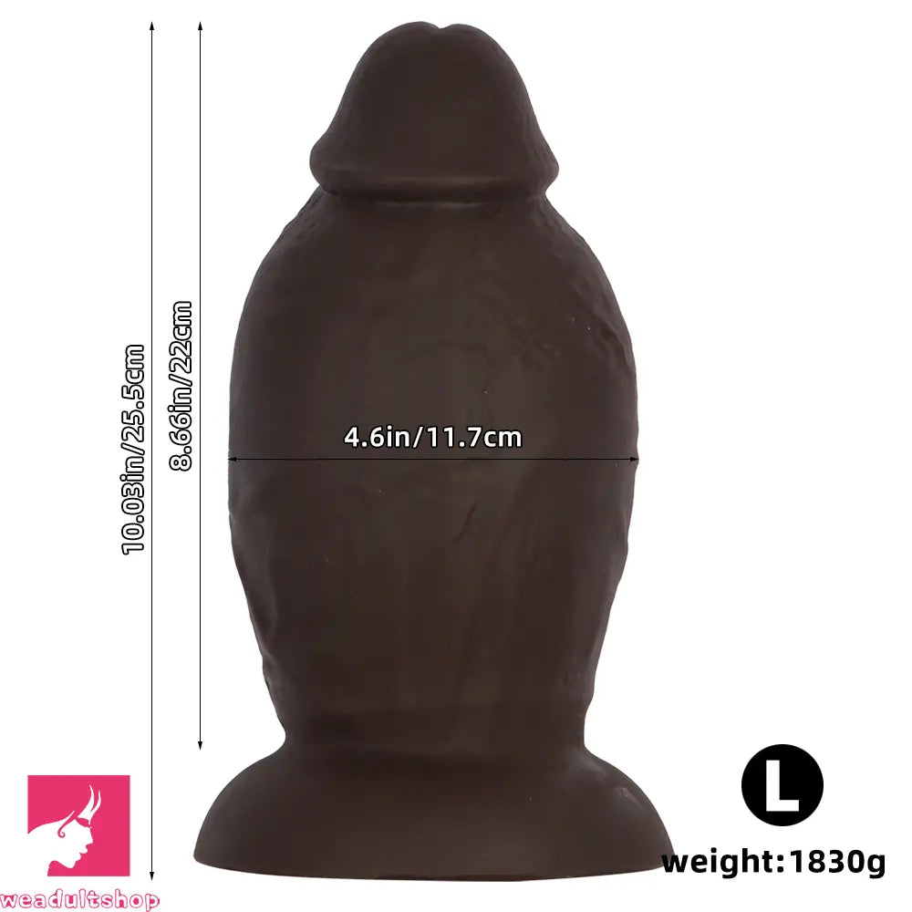 5.9in 8.66in 10.03in Coffee Eggless Large Anal Plug Penis Silicone Anal Dildo