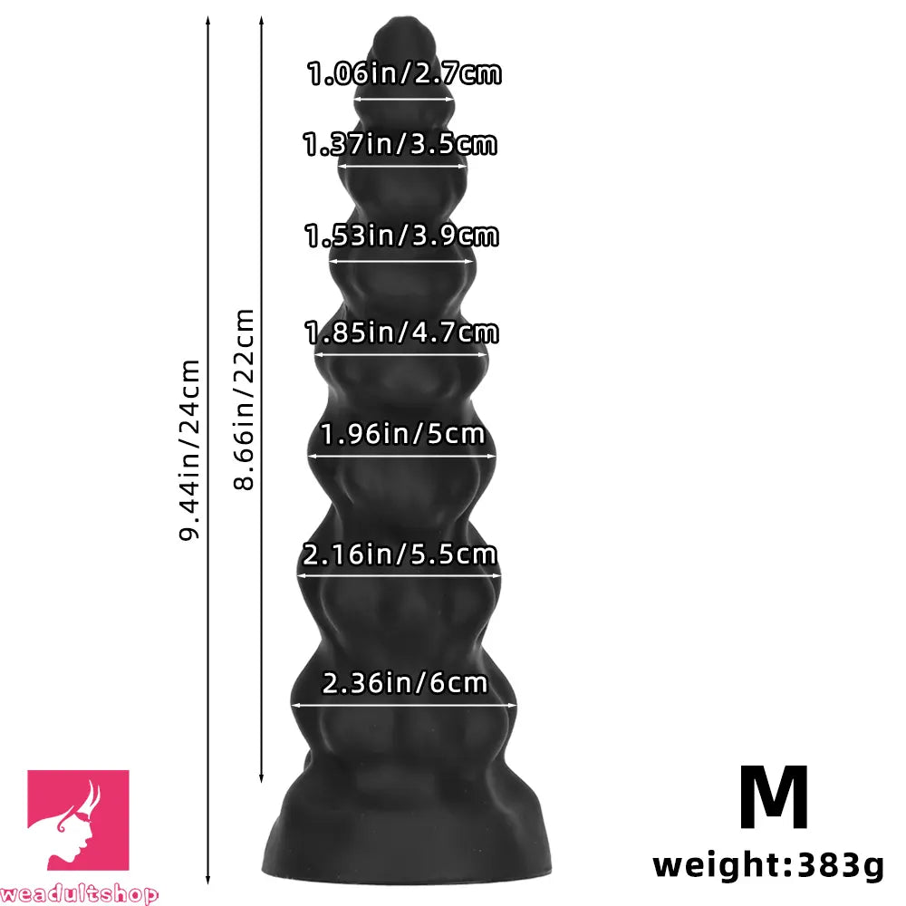 7.28in 9.44in 11.61in Black Big Fantasy Odd Silicone Soft Dildo For Sex Toy