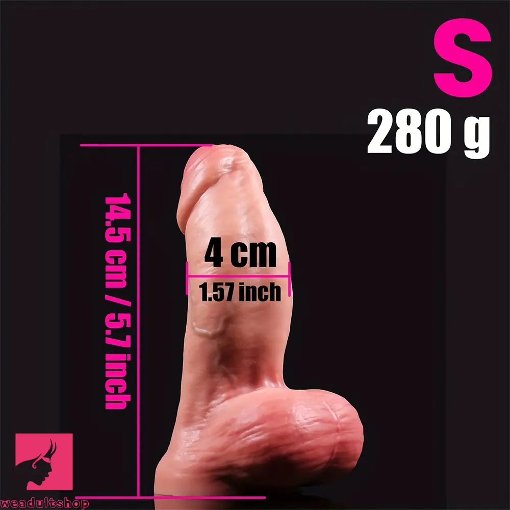 5.7in 7.68in 9.45in Three Sizes Thickened Lifelike Silicone Real Uncut Dildo