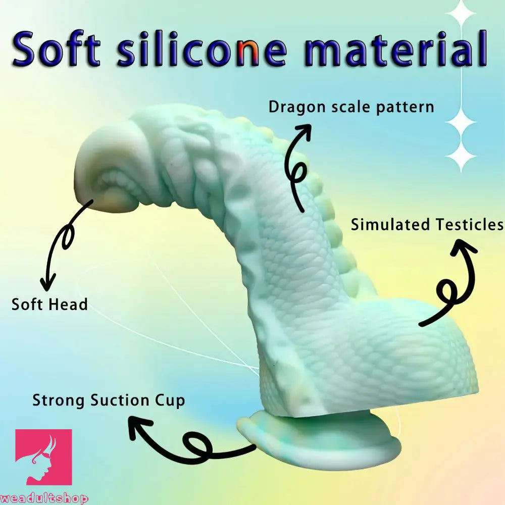 9.06in Fantasy Dragon Fantasy Monster Dildo Two Large Groove Design